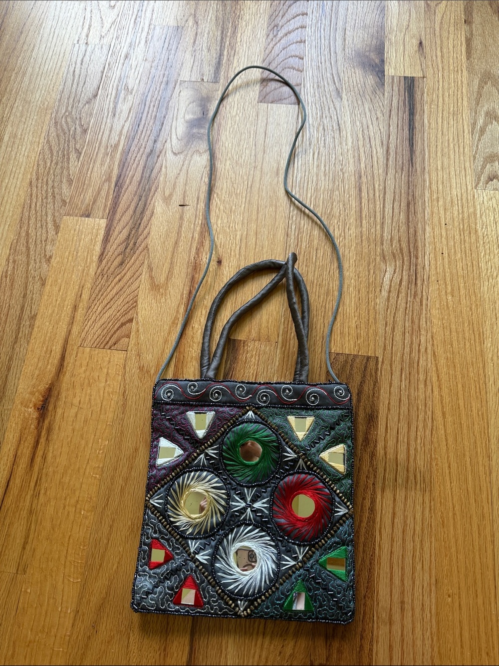 Handcrafted Multicolor Embellished Women’s Shoulder Bag embroidered